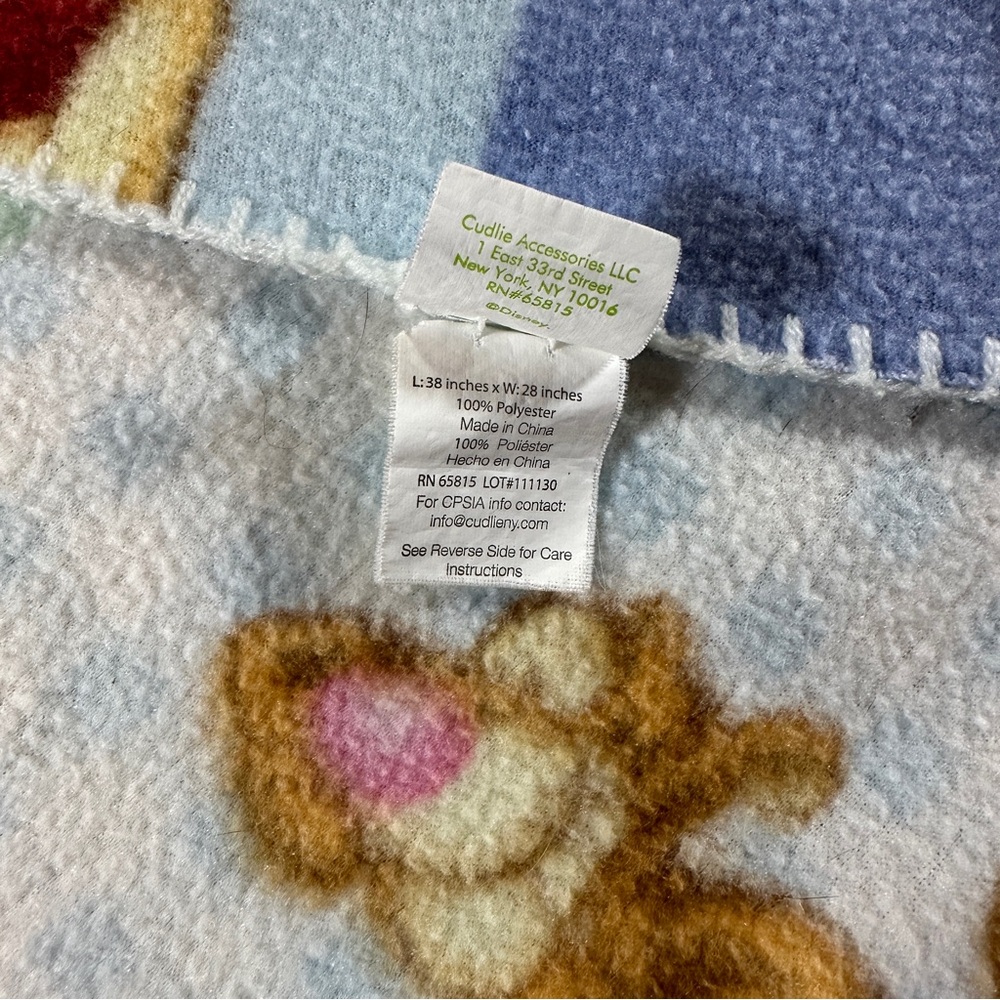 Vintage Disney - Winnie the Pooh & Tigger Baby Fleece Blanket - Picture 4 of 5